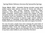 Spring Water Delivery Services By Samantha Springs