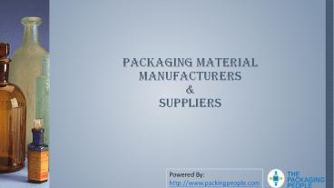 Packaging Material Manufacturers & Suppliers