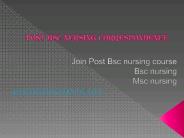 Post BSC nursing correspondence course