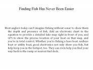 Finding Fish Has Never Been Easier
