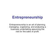 1 Entrepreneurship Concept