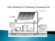 Solar Heating For Swimming Swimming Pools