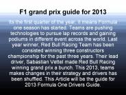 F1 grand prix guide for 2013