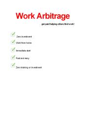 Make Money easily as work arbitrage