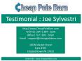 Cheap Pole Barn Testimonial - Joe Sylvestri