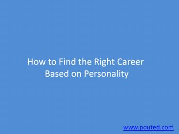 How to find right career?