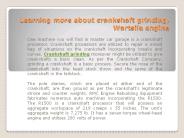Learning more about crankshaft grinding, Wartsila engine