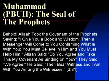 muhammed in the Bible