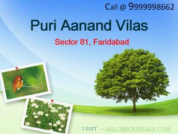 Puri Aanand Vilas New Project Sector 81 Faridabad