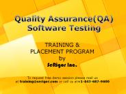 Quality Analyst Training and Placement Program