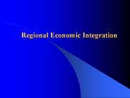 Regional Economic Integration