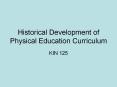 Historical Development of Physical Education Curriculum PowerPoint PPT Presentation