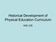 Historical Development of Physical Education Curriculum