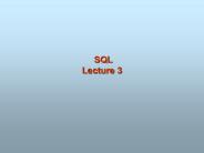 SQL Lecture 3