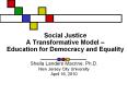 Social Justice A Transformative Model  PowerPoint PPT Presentation