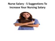5 Suggestions To Increase Your Nursing Salary