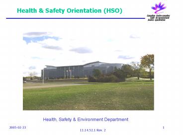 Health & Safety Orientation (HSO)