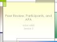 Peer Review, Participants, and APA PowerPoint PPT Presentation