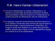 R.M. Hare’s Kantian Utilitarianism