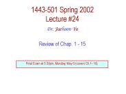 1443-501 Spring 2002 Lecture 24
