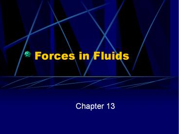 Forces in Fluids