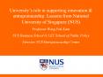 University’s role in supporting innovation & entrepreneurship: Lessons from National University of Singapore (NUS) PowerPoint PPT Presentation