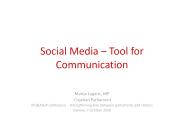 Social Media – Tool for Communication