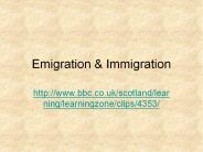 Emigration & Immigration