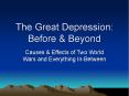 The Great Depression: Before PowerPoint PPT Presentation