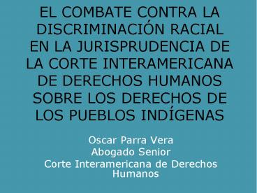 EL COMBATE CONTRA LA DISCRIMINACI