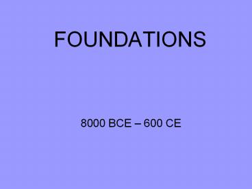 FOUNDATIONS