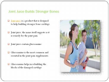 Does joint juice help against arthritis?