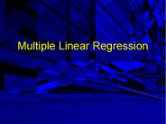 Multiple Linear Regression