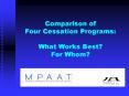 Comparison of Four Cessation Programs:  What Works Best? For Whom? PowerPoint PPT Presentation