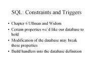 SQL: Constraints and Triggers