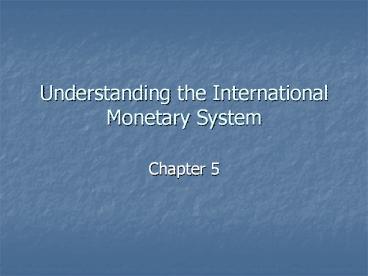 Understanding the International Monetary System