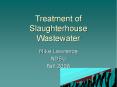 Treatment of Slaughterhouse Wastewater PowerPoint PPT Presentation