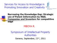 Services for Access to Knowledge in Promoting Innovation and Creativity