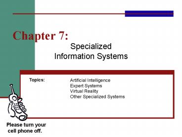 Specialized Information Systems