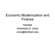 Economic Modernization and Finance