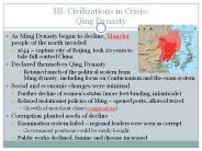 III. Civilizations in Crisis: Qing Dynasty