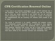 CPR Certification Renewal Online