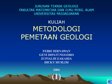 PEMETAAN GEOLOGI