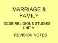 MARRIAGE & FAMILY GCSE RELIGIOUS STUDIES UNIT A REVISION PowerPoint PPT Presentation