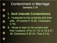 Contentment in Marriage Genesis 2:18