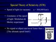 Special Theory of Relativity (STR)