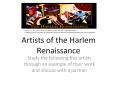 Artists of the Harlem Renaissance PowerPoint PPT Presentation