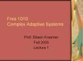 Fres 1010: Complex Adaptive Systems PowerPoint PPT Presentation