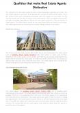Qualities that make Real Estate Agents Distinctive PowerPoint PPT Presentation