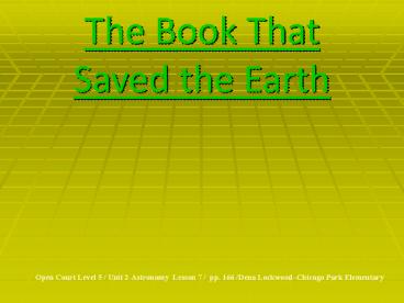 The Book That Saved the Earth